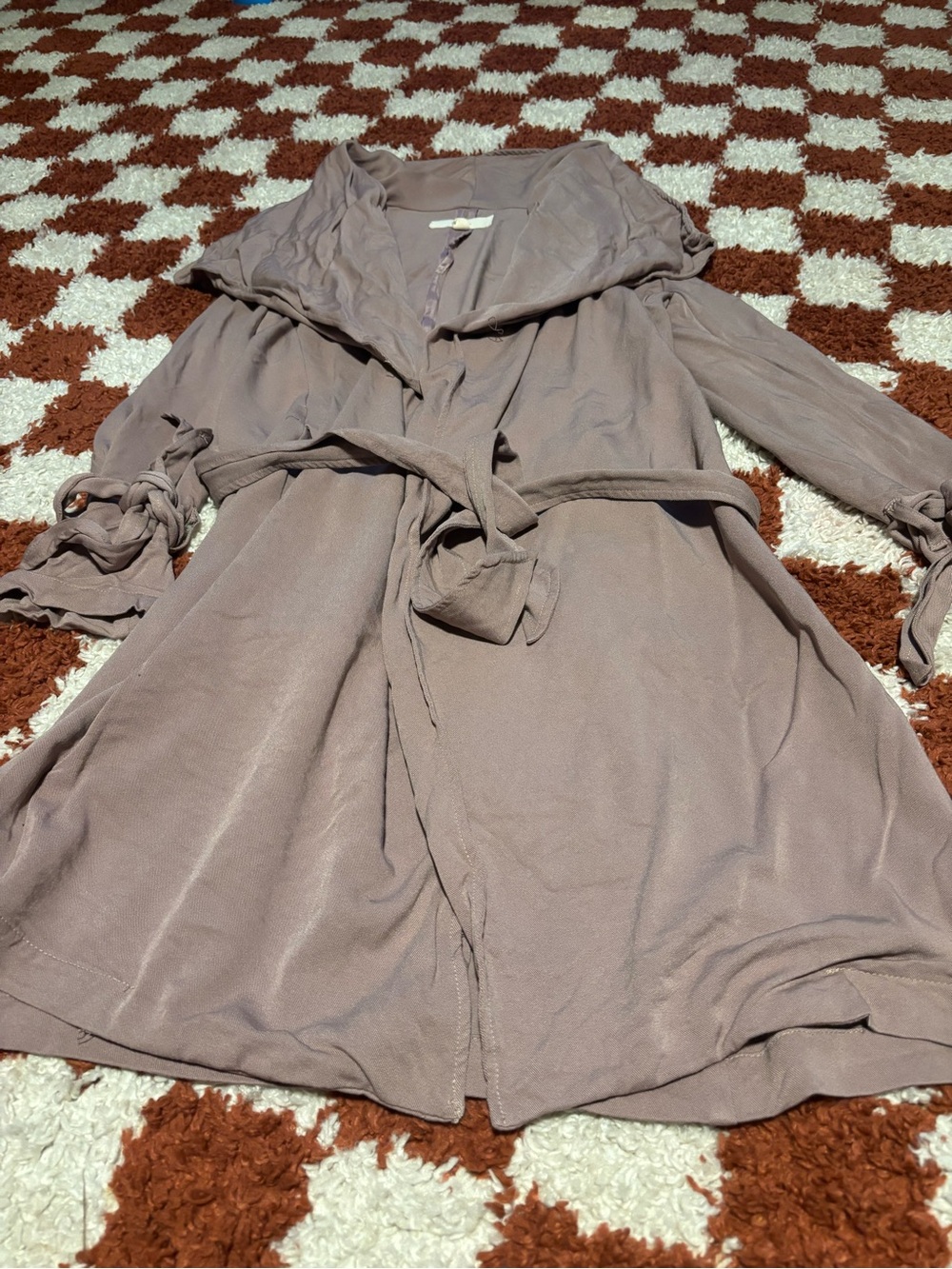 Thread & Supply Dusty Mauve Tie-Waist Duster Cardigan